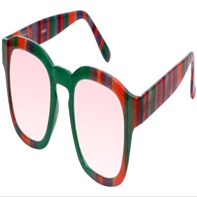 Medspex Pink FL41 Reading Glasses +4.00 Green Purple Stripe Fluorescent Light Sensitivity Indoor Outdoor Photophobia Reader