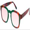 Medspex Pink FL41 Reading Glasses +4.00 Green Purple Stripe Fluorescent Light Sensitivity Indoor Outdoor Photophobia Reader view 1