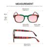 Medspex Pink FL41 Reading Glasses +4.00 Green Purple Stripe Fluorescent Light Sensitivity Indoor Outdoor Photophobia Reader view 2