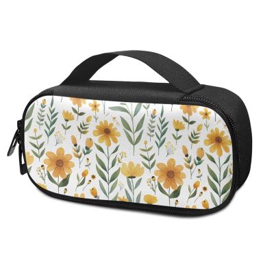 ASQVTIFE Yellow Flower Insulin Cooler Travel Case Portable Water Resistant Insulated Diabetic Medication Organizer Carrying Cooling Bag for Insulin Pen and Other Diabetic Supplies