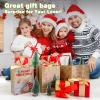 24Pcs Kraft Gift Bags - Medium Christmas Paper Bags with Handles, Six Designs for Holidays Party Favors view 2