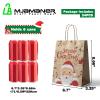24Pcs Kraft Gift Bags - Medium Christmas Paper Bags with Handles, Six Designs for Holidays Party Favors view 4