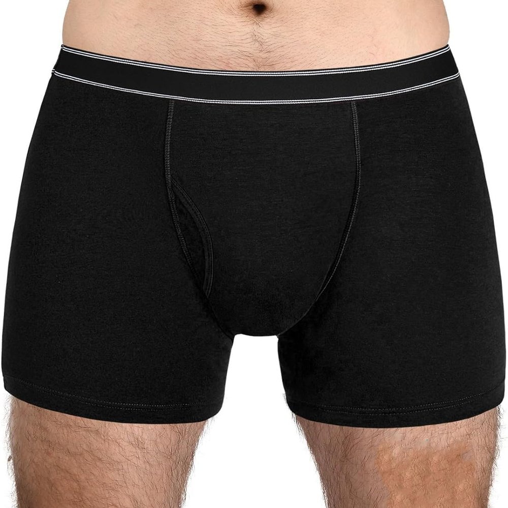 GEDRACKPMYN Incontinence Pants for Men, Regular Absorbency Cotton Incontinence Boxer Shorts 1 Pack, Washable Reusable Leakproof Underwear,S