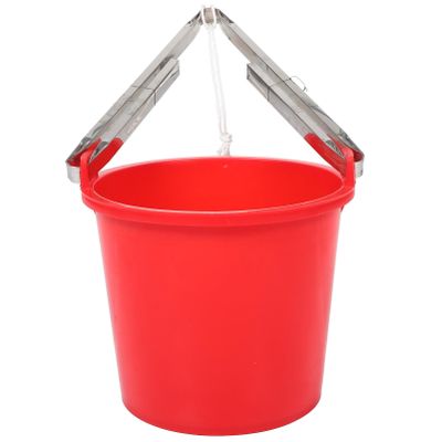 VOSAREA Water Storage Bucket Stainless Steel Handle for Household Cleaning Travel Camping and Includes Convenient Stand Red