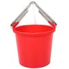 VOSAREA Water Storage Bucket Stainless Steel Handle for Household Cleaning Travel Camping and Includes Convenient Stand Red view 1
