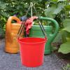VOSAREA Water Storage Bucket Stainless Steel Handle for Household Cleaning Travel Camping and Includes Convenient Stand Red view 4
