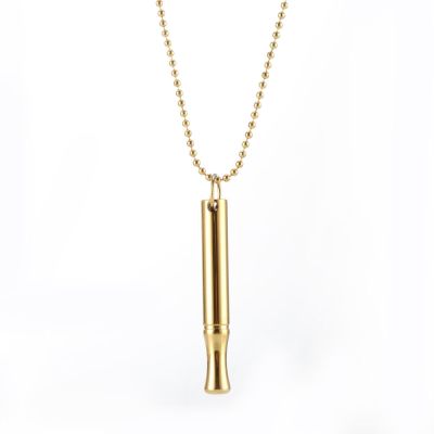 DDUGUOQVD Meditation Breathing Decompression Pendant Necklace Meditation Small Waist Round Tube Whistle