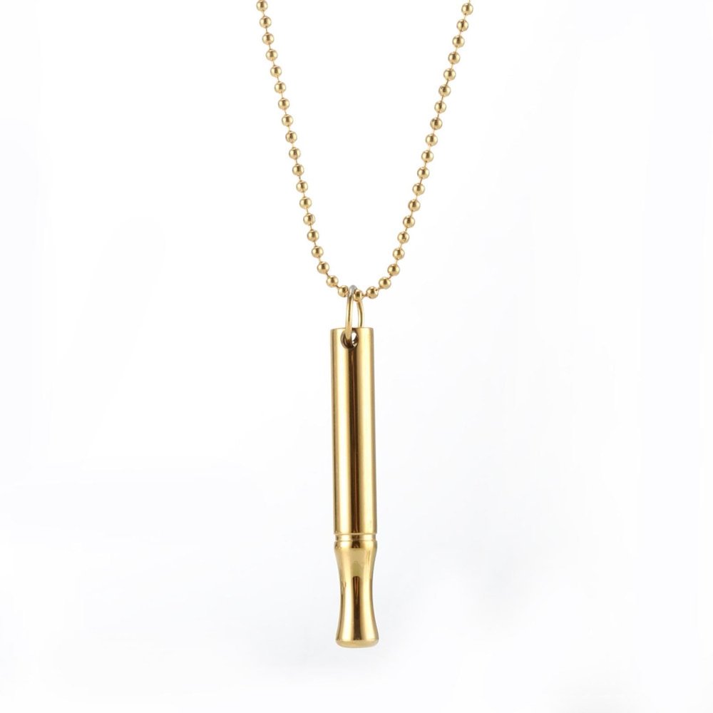 DDUGUOQVD Meditation Breathing Decompression Pendant Necklace Meditation Small Waist Round Tube Whistle