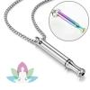 DDUGUOQVD Meditation Breathing Decompression Pendant Necklace Meditation Small Waist Round Tube Whistle view 3