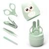 LASTRAN 4 in 1 Nail Care Kit Nail Clippers Scissors Nail File Tweezers with Cute Case Manicure Set Pedicure Set for Newborns view 1