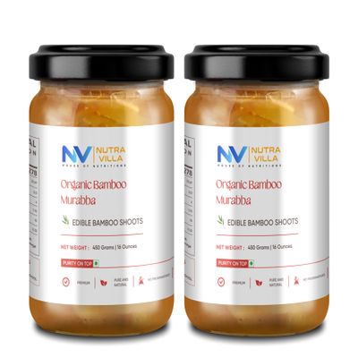 Nutravilla Bamboo Murabba For Height Increase | Contains Soft Pieces of Edible Bamboo Shoots | 2 Jars Of 450 Gram Jar Each