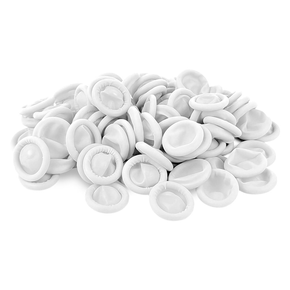 200 Pcs Disposable Finger Cots, Large Latex Finger Protectors for Clean and Dry Protection, Rubber Fingers Tips Tips for Beauty and Electronic Repair (Large White)