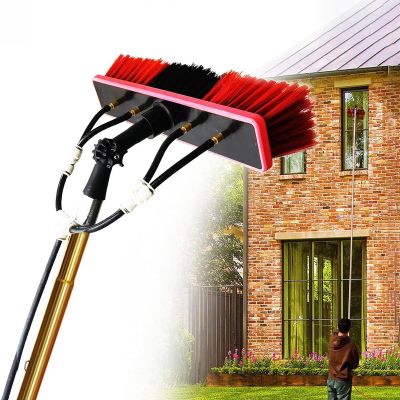 Window Cleaning Pole, Water Fed Telescopic Pole Kit Extendable Conservatory Roof Cleaner Brush Outdoor Window Glass Solar Panel Spray Washer Cleaning Equipment