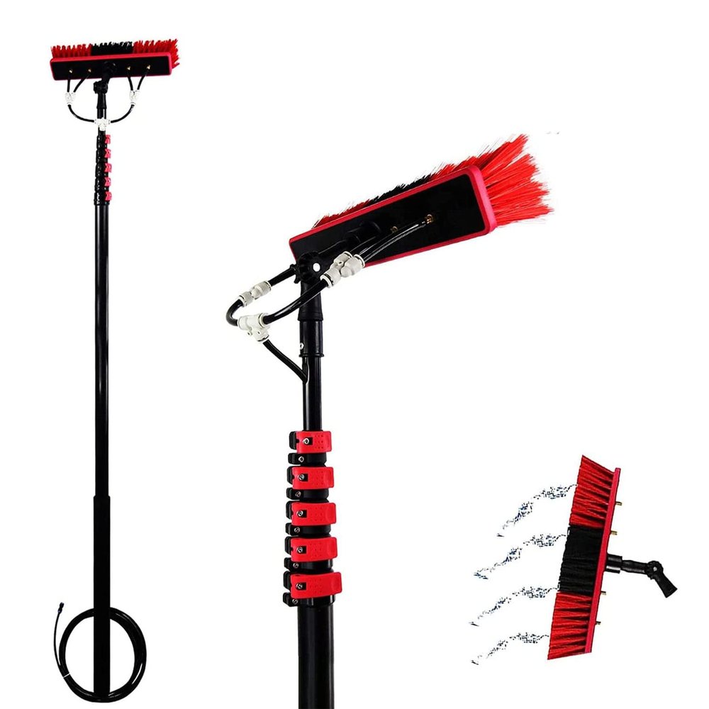 Telescopic Window Cleaning Pole Extendable Cleaning Brush Water Fed Cleaning Tools for Photovoltaic Panel Cleaning Trucks Windows
