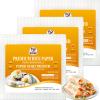 52USA Square Rice Paper, 3 Pack, White Rice Paper Wrappers, Fresh Spring Roll Wrappers & Dumplings-102 Sheets, Gluten-Free Wonton Wrappers, Vegan, Low Carb, Vietnamese Rice Wraps (22cm, 36 oz) view 1