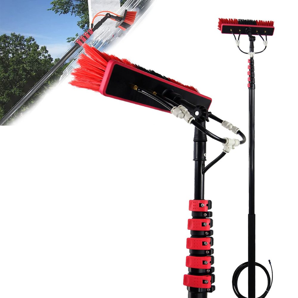 Window Cleaning Pole/Water Fed Telescopic Brush/Extendable Cleaner Conservatory Roof, Extension Rod Cleaning Equipment for Photovoltaic Panel Cleaning, Trucks,12FT/3.6M
