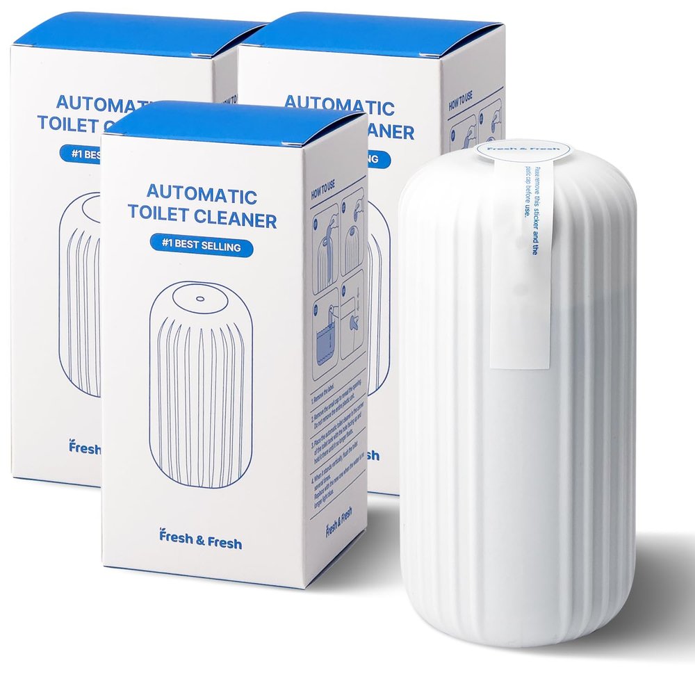Fresh & Fresh Automatic Toilet Bowl Cleaners - 3 Bottles(UPTO 2500 FLUSHES/Bottle), Commercial and Residential Cleaner 3-4 MONTH Lasting Toilet Bowl Cleaner Bottle