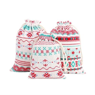 GIOTEL 10pcs Printed Drawstring Bag Storage Bag Suitable For Party Christmas Wedding Party Candy Packaging Gift Bag(10x14cm)