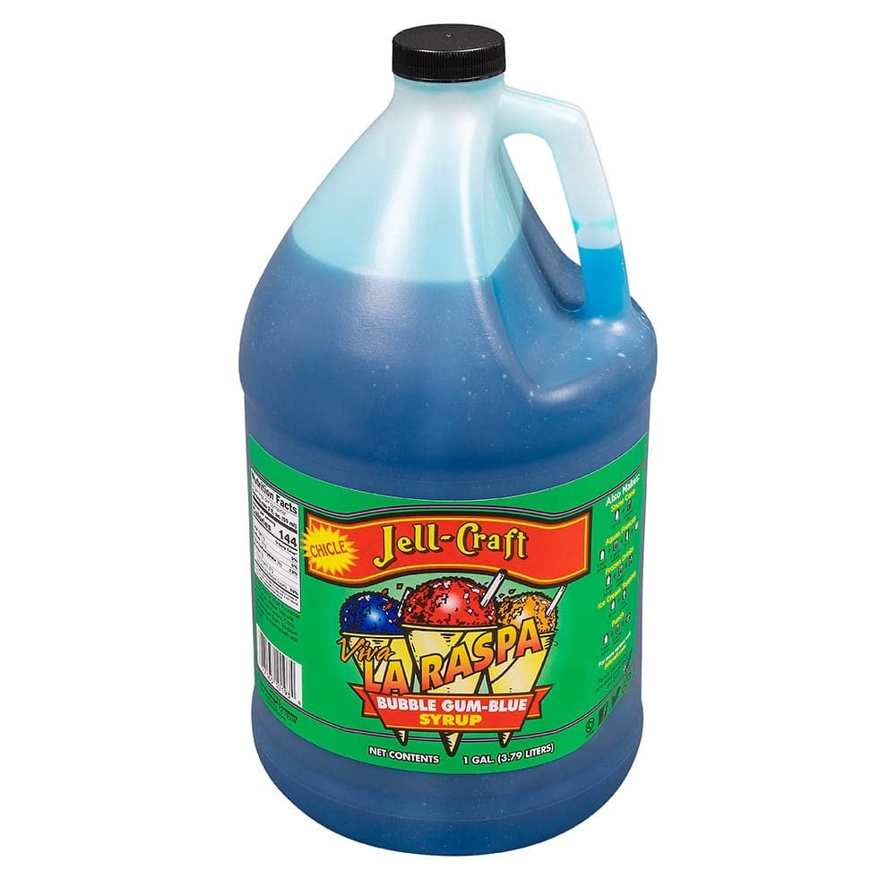 4PK Snow Cone Syrup Shaved Ice - Bubble Gum Blue Flavor,Coffee, Slushie, soda, Flavored syrups for Drinks 1 Gallon Jug 15680NEW-Bubble Gum Blue-4PK-2D