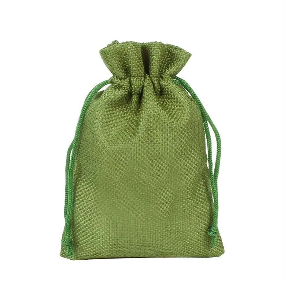 GIOTEL 10x14cm 50pcs/lot Solid Color Drawstring Bag Suitable For Jewelry Cosmetic Beam Storage With Lipstick Bracelets Packaging Bag(Army green)