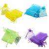 100 Pcs Christmas Organza Bags, Sheer Organza Bags Jewelry Gift Bags Mesh Organza Jewelry Bags Mini Candy Bags for Wedding Party Christmas Festival (Black) view 3