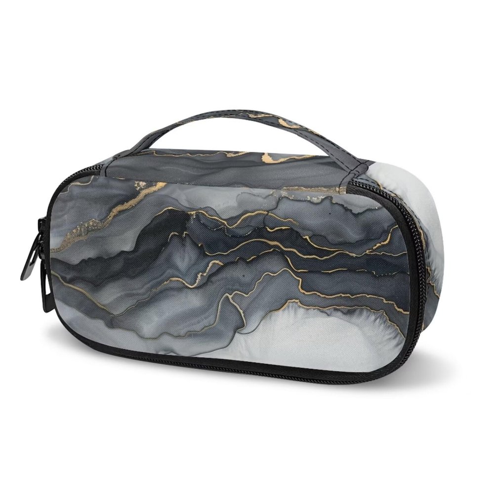 ASQVTIFE Gray Marble01 Insulin Cooler Travel Case Insulin Container Diabetic Insulin Cooler Insulated Cooling Bag Insulated Bags for Travel Insulated Zipper Pouch Cold Containers for Medicine