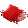 100 Pcs Christmas Organza Bags, Sheer Organza Bags Jewelry Gift Bags Mesh Organza Jewelry Bags Mini Candy Bags for Wedding Party Christmas Festival (Red) view 1