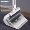 Broom with Dustpan Set 180 Rotatable Long Handle Broomstick Standing Dust Pan and Broom Set for Office Home Kitchen Lobby Floor Cleaning, Lightweight Aluminum Alloy view 2