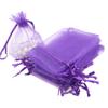 100 Pcs Christmas Organza Bags, Sheer Organza Bags Jewelry Gift Bags Mesh Organza Jewelry Bags Mini Candy Bags for Wedding Party Christmas Festival (Purple) view 1