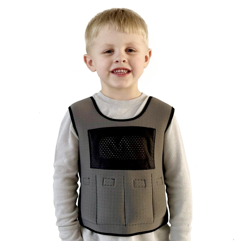 Weighted Vest for Kids - Adjustable Compression Vest for Children with Sensory Issues, Autism, ADHD - Includes 6 Removable Weights (Large, Ages 10+)