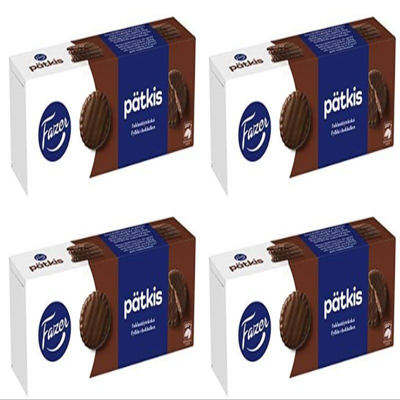 Fazer Patkis chocolate Biscuits 4 Boxes of 142g SPSP pack (SOPOSOPO)
