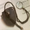 10X Magnifier Antique Brass Chain Pendant with 40mm Glass Lens, Wearable Monocle for Eye, Magnifying Reading, Necklace for Women/Men view 2