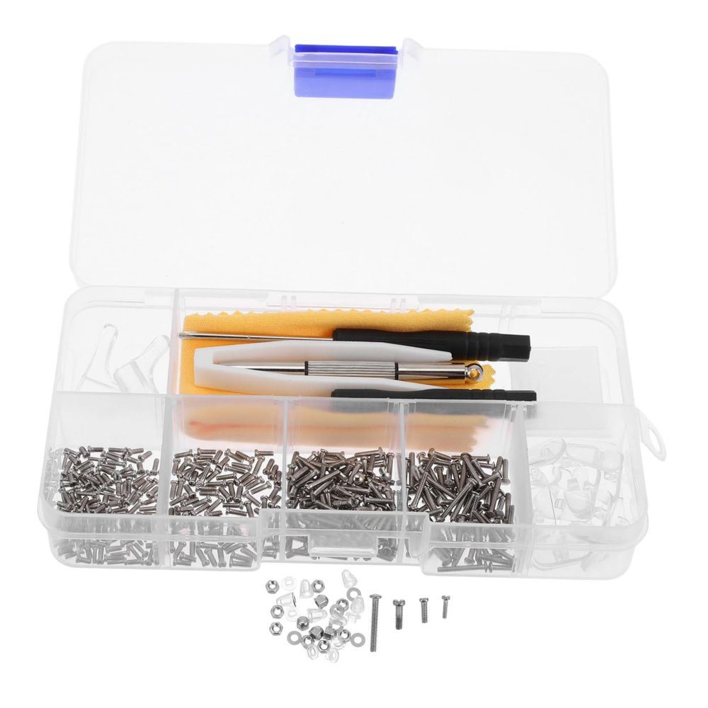 COLLBATH Glasses Repair Kit Screws Screwdriver and Eyeglass Nuts for Quick Repairs Portable Eyewear Maintenance Tool for Sunglasses and Eyeglasses