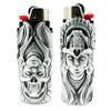 Metal Lighter Case Cover Holder fits BIC Lighter Full Standard Size J6 One Piece Design in Goddess and Skull view 1