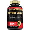 9in1 Cortisol Shield - Ashwagandha & Magnesium Glycinate, Rhodiola, Phosphatidylserine, L-Theanine, Licorice Root, St. John's Wort, Lions Mane - Mind & Mood, Restful Night Support - 60 Capsules view 1