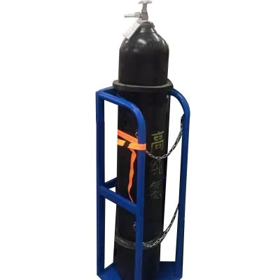 100cm Tall Oxygen Cylinder Rack/ Propane Tank Holder Floor Mountable, Hospital Laboratory Gas Cylinder Fixed Shelf/ Cylinder Bracket, with Protective Chain & Fixing Screws(# 27cm/10.6in-35x30x100cm/13