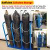 100cm Tall Oxygen Cylinder Rack/ Propane Tank Holder Floor Mountable, Hospital Laboratory Gas Cylinder Fixed Shelf/ Cylinder Bracket, with Protective Chain & Fixing Screws(# 27cm/10.6in-35x30x100cm/13 view 3