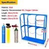 100cm Tall Oxygen Cylinder Rack/ Propane Tank Holder Floor Mountable, Hospital Laboratory Gas Cylinder Fixed Shelf/ Cylinder Bracket, with Protective Chain & Fixing Screws(# 24cm/9.4in-85x30x100cm/33. view 2