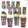 48 Pack Halloween Disposable Cups -16OZ Neon Glow Disposable Halloween Paper Cups Set 4 Styles for Trick or Treat Party Supplies Coffee Wine Juice and Hot Cold Drinks view 1