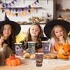 48 Pack Halloween Disposable Cups -16OZ Neon Glow Disposable Halloween Paper Cups Set 4 Styles for Trick or Treat Party Supplies Coffee Wine Juice and Hot Cold Drinks view 2