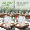 200 White Super Sturdy 4 layers paper Straws Individually wrapped, for Drinking, Parties, Baby Showers, Anniversaries, Weddings, Restaurants, Food Services. [197mm/6mm] - [7.75inch/0.25 inch] view 3