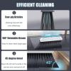 180 Rotatable Long Handle Broomstick Broom with Dustpan Combo Set Standing Dust Pan and Broom Set for Office Home Kitchen Lobby Floor Cleaning, Lightweight Aluminum Alloy view 2