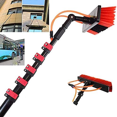 Window Cleaning Brush Equipment 3.6-11m Window Cleaner Kit Water Fed Pole/Hose Professional Glass Squeegee Window Cleaner Shower Squeegee with Pole