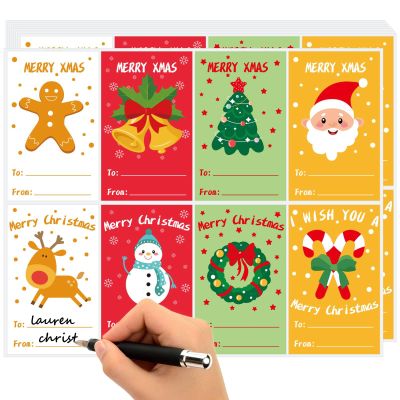 160 Pcs Christmas Labels for Gifts, Christmas Gift Tags Stickers, 1.8" x 3" Christmas Gift Labels Stickers, Self Adhesive Christmas Name Tags Stickers for Gifts Presents Wrap Envelope Holiday Decor