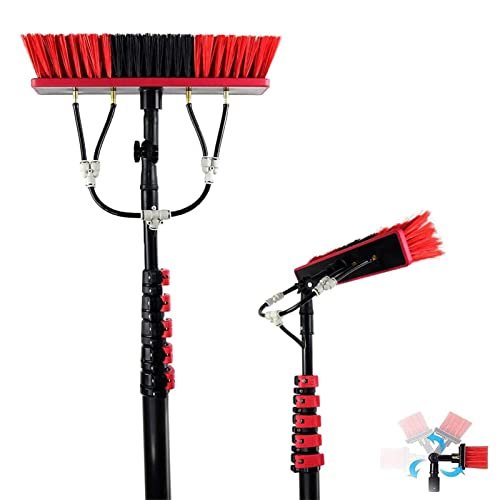 Extendable Window Cleaning Kit Telescopic Window Cleaning Pole Aluminum Water Powered Cleaning Brush Long Reach Window Cleaning Equipment Sol Panel