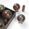 60mm Natural Dragon Blood Stone Sphere with Wood Stand Healing Crystal Ball Mineral Gemstone Divination Energy Chakra Sculpture Figurine for Fengshui view 3