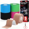5 Rolls Kinesiology Tape, 5 Colors 2 inch x 16.4 Feet Waterproof Athletic Tape, Uncut Kinetic Tape, Elastic Muscle Tape, Sports Tape, Knee Tape for Exercise and Daily Use view 1
