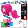 5 Rolls Kinesiology Tape, 5 Colors 2 inch x 16.4 Feet Waterproof Athletic Tape, Uncut Kinetic Tape, Elastic Muscle Tape, Sports Tape, Knee Tape for Exercise and Daily Use view 2