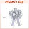 MECCANIXITY 10pcs 6 Inch Large Big Pull Bow Organza Gift Wrapping Bows Ribbon for Wedding Car Baskets Presents Christmas Bow, Gray view 2