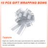 MECCANIXITY 10pcs 6 Inch Large Big Pull Bow Organza Gift Wrapping Bows Ribbon for Wedding Car Baskets Presents Christmas Bow, Gray view 4